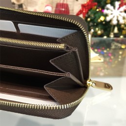 Replica Louis Vuitton Brown Damier Ebene Zippy Organizer Wallet