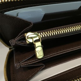 Replica Louis Vuitton Brown Damier Ebene Zippy Organizer Wallet