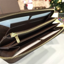 Replica Louis Vuitton Brown Damier Ebene Zippy Organizer Wallet