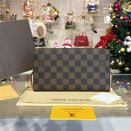 Replica Louis Vuitton Dark Brown Damier Ebene Zippy Organizer Wallet