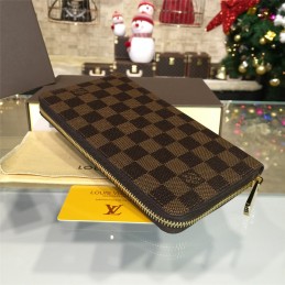 Replica Louis Vuitton Dark Brown Damier Ebene Zippy Organizer Wallet
