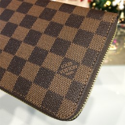 Replica Louis Vuitton Dark Brown Damier Ebene Zippy Organizer Wallet
