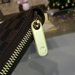 Replica Louis Vuitton Dark Brown Damier Ebene Zippy Organizer Wallet