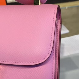 Replica Hermes Light Pink Constance 24 Gold Hardware Bag
