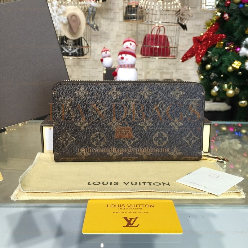 Replica Louis Vuitton Brown Monogram Zippy Organizer Wallet
