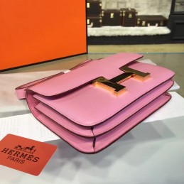 Replica Hermes Light Pink Constance 24 Gold Hardware Bag