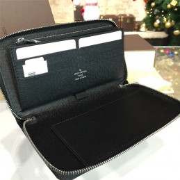 Replica Louis Vuitton Dark Gray Damier Graphite Zippy Organizer Wallet