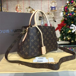 Replica Louis Vuitton Brown Monogram Beige Trim Montaigne BB