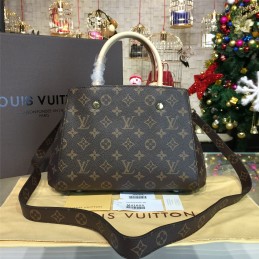 Replica Louis Vuitton Brown Monogram Beige Trim Montaigne BB
