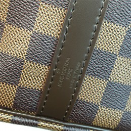 Replica Louis Vuitton Brown Damier Ebene Black Trim Speedy 25