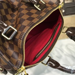 Replica Louis Vuitton Brown Damier Ebene Black Trim Speedy 25