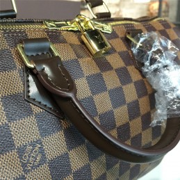 Replica Louis Vuitton Brown Damier Ebene Black Trim Speedy 30