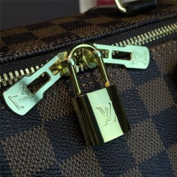 Replica Louis Vuitton Brown Damier Ebene Black Trim Speedy 30