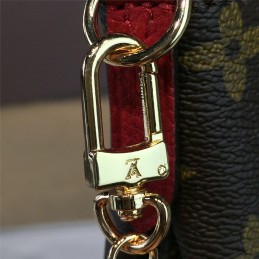 Replica Louis Vuitton Brown Monogram Red Trim Pallas Clutch