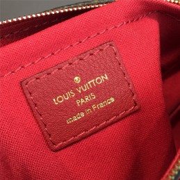 Replica Louis Vuitton Brown Monogram Red Trim Pallas Clutch