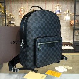 Replica Louis Vuitton Black Damier Graphite Silver Zip Josh Backpack
