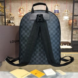 Replica Louis Vuitton Black Damier Graphite Silver Zip Josh Backpack