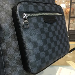 Replica Louis Vuitton Black Damier Graphite Silver Zip Josh Backpack