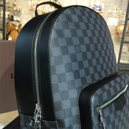 Replica Louis Vuitton Black Damier Graphite Silver Zip Josh Backpack