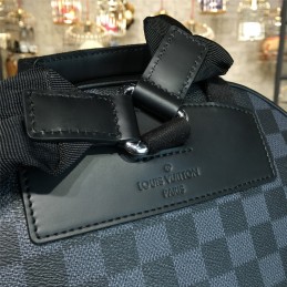 Replica Louis Vuitton Black Damier Graphite Silver Zip Josh Backpack