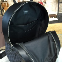 Replica Louis Vuitton Black Damier Graphite Silver Zip Josh Backpack