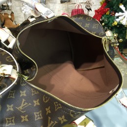 Replica Louis Vuitton Brown Monogram White Trim Keepall Bandouliere 50