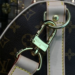 Replica Louis Vuitton Brown Monogram Beige Trim Keepall Bandouliere 55