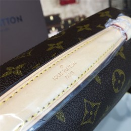 Replica Louis Vuitton Brown Monogram Black Trim Pochette Metis