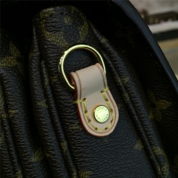 Replica Louis Vuitton Brown Monogram Black Trim Pochette Metis