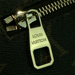 Replica Louis Vuitton Brown Monogram Black Trim Pochette Metis