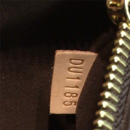 Replica Louis Vuitton Brown Monogram Black Trim Pochette Metis
