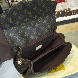 Replica Louis Vuitton Brown Monogram Black Trim Pochette Metis