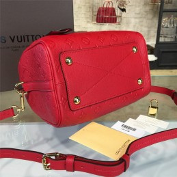 Replica Louis Vuitton Deep Red Embossed Monogram Speedy 25
