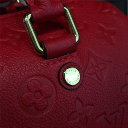 Replica Louis Vuitton Deep Red Embossed Monogram Speedy 25