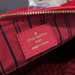 Replica Louis Vuitton Deep Red Embossed Monogram Speedy 25