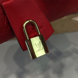 Replica Louis Vuitton Deep Red Embossed Monogram Speedy 25