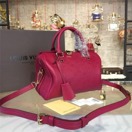 Replica Louis Vuitton Fuchsia Embossed Monogram Speedy 25