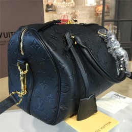 Replica Louis Vuitton Black Embossed Monogram Shoulder Strap Speedy 25