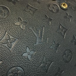 Replica Louis Vuitton Black Embossed Monogram Shoulder Strap Speedy 25