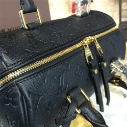 Replica Louis Vuitton Black Embossed Monogram Shoulder Strap Speedy 25