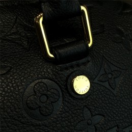 Replica Louis Vuitton Black Embossed Monogram Shoulder Strap Speedy 25