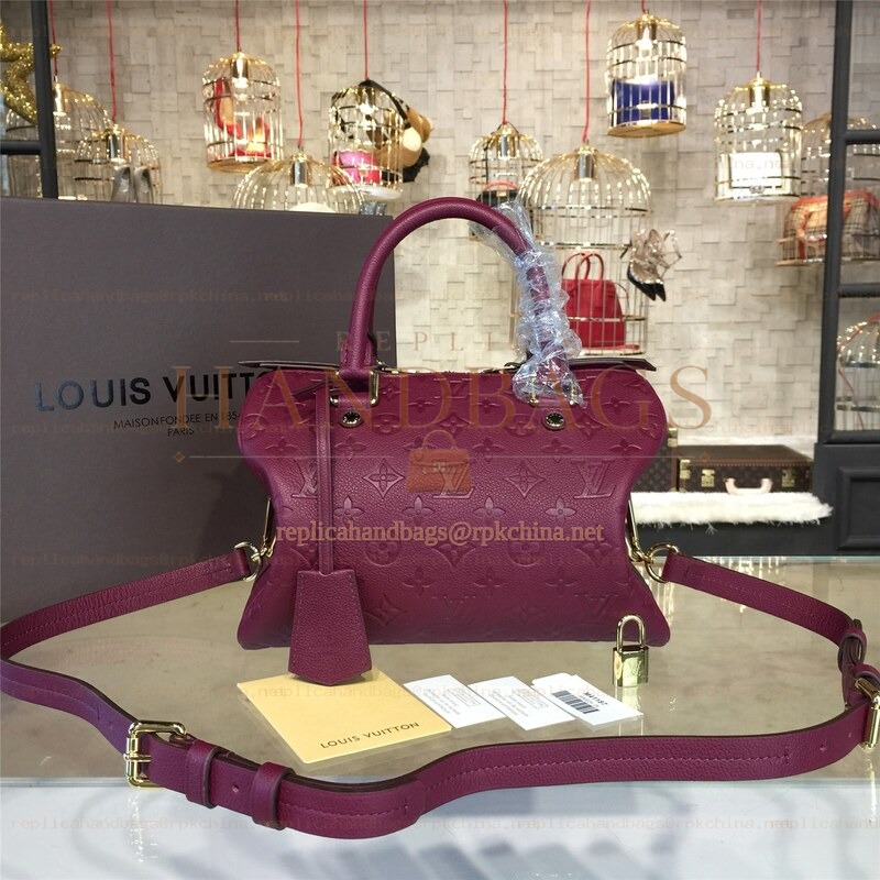 Replica Louis Vuitton Burgundy Embossed Monogram Speedy 25