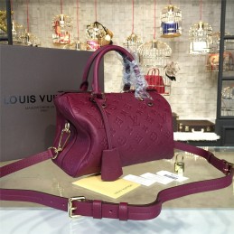 Replica Louis Vuitton Burgundy Embossed Monogram Speedy 25