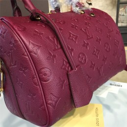 Replica Louis Vuitton Burgundy Embossed Monogram Speedy 25