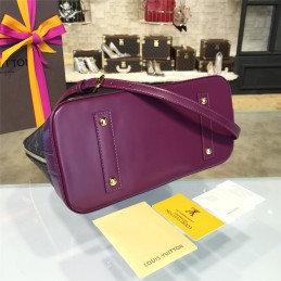 Replica Louis Vuitton Brown Monogram Purple Trim Alma MM