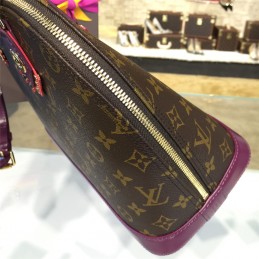 Replica Louis Vuitton Brown Monogram Purple Trim Alma MM