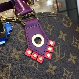 Replica Louis Vuitton Brown Monogram Purple Trim Alma MM