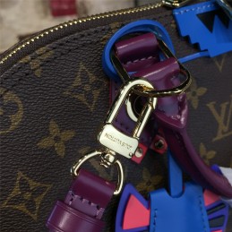 Replica Louis Vuitton Brown Monogram Purple Trim Alma MM