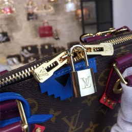 Replica Louis Vuitton Brown Monogram Purple Trim Alma MM