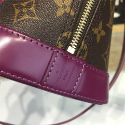 Replica Louis Vuitton Brown Monogram Purple Trim Alma MM